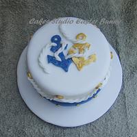 Small nautical wedding cake.