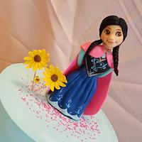 Birthday cake for a fan of Anna on "Frozen" movie