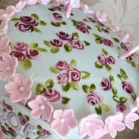 Hand Painted vintage Bunting Cake