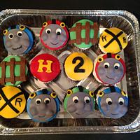 Thomas the train cake and cupcakes
