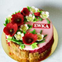 Birthday cake with poppies