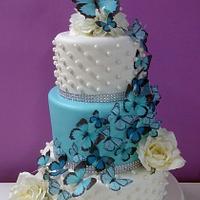 3 Tier Butterfly Wedding Cake - Cake by Hayley-Jane's - CakesDecor