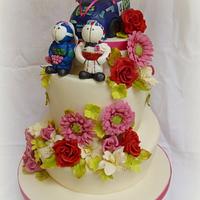 Rally car and F1 themed wedding cake!