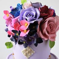 elegant royal wedding flower cake