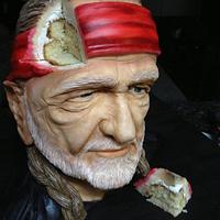 Willie Nelson shaped cake