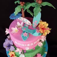 Hawaii theme cake
