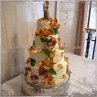 Fall Leaves Wedding Cake