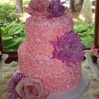 Pink Ruffly Buttercream Cake