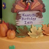 Thanksgiving birthday cake for Iain