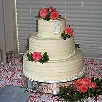 Pink Rose Wedding Cake 