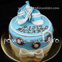 Christening cake with Converse shoes for baby boy
