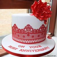 Ruby Wedding Anniversary cake