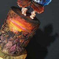 "The Arrival Of Autumn" Satined Glass Autumn Challange my piece