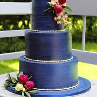 Navy blue wedding cake