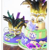 Mardi gras, masquerade theme cakes