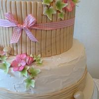 Rustic woodland wedding cake