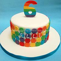 Rainbow spot birthday cake