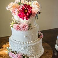 Rustic Scrolls Wedding Cake