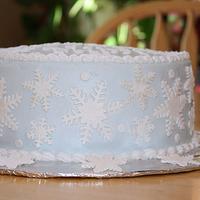 Snowflake Birthday Cake