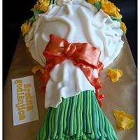 bouquet of yellow roses cake
