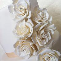 Ivory rose cascade cake