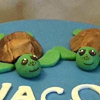 Sea Turtle Cake and Cupcakes 