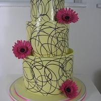 Chocolate wrap wedding cake