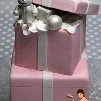Tiffany inspired baby shower cake