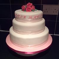 First ever stacked cake with my first ever roses.