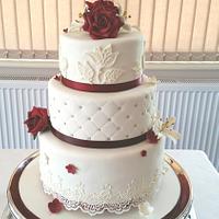 Merlot & Lillies wedding Cake