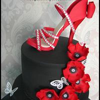 Red Poppy 21st Cake