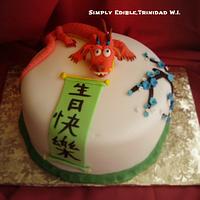 Mushu Dragon Theme Cake