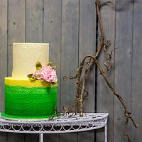 Green Buttercream Wedding Cake