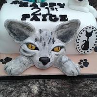 Cats and books 21st Birthday cake