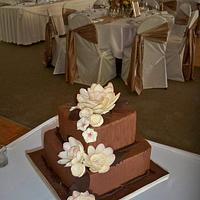 dark, mystic, elegant- dark chocolate mud cake wedding cake