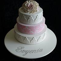 3 Tier old fashioned Christening cake. 
