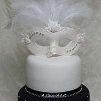 Mask wedding cake
