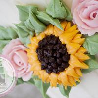 3 Tier Buttercream Flowers Wedding Cake by Windsor Cake Studio
