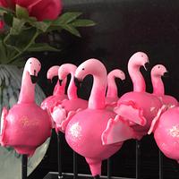 Flamingo cake pops 