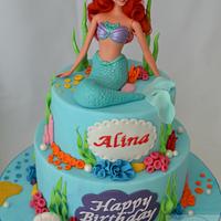 Ariel the mermaid birthday cake