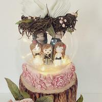 Snow globe Tree anniversary cake 