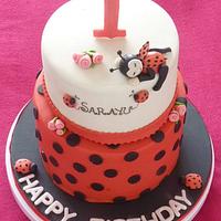 Cake for a lady bug themed Party