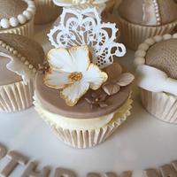 Elegant birthday cupcakes