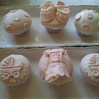 Pink Baby Girl Shower cupcakes