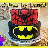Spiderman/Batman Cake