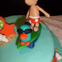 Phineas and Ferb surfing