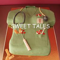 Surgical blouse cake
