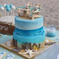 Wedding beach cake