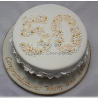 Golden Wedding Anniversay Cake