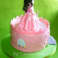 Pink Castle Cake for Sam
